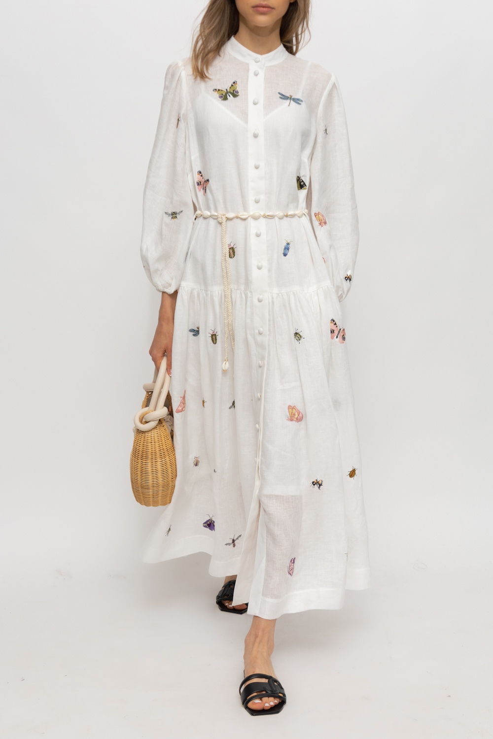 White Linen maxi dress Zimmermann Vitkac GB